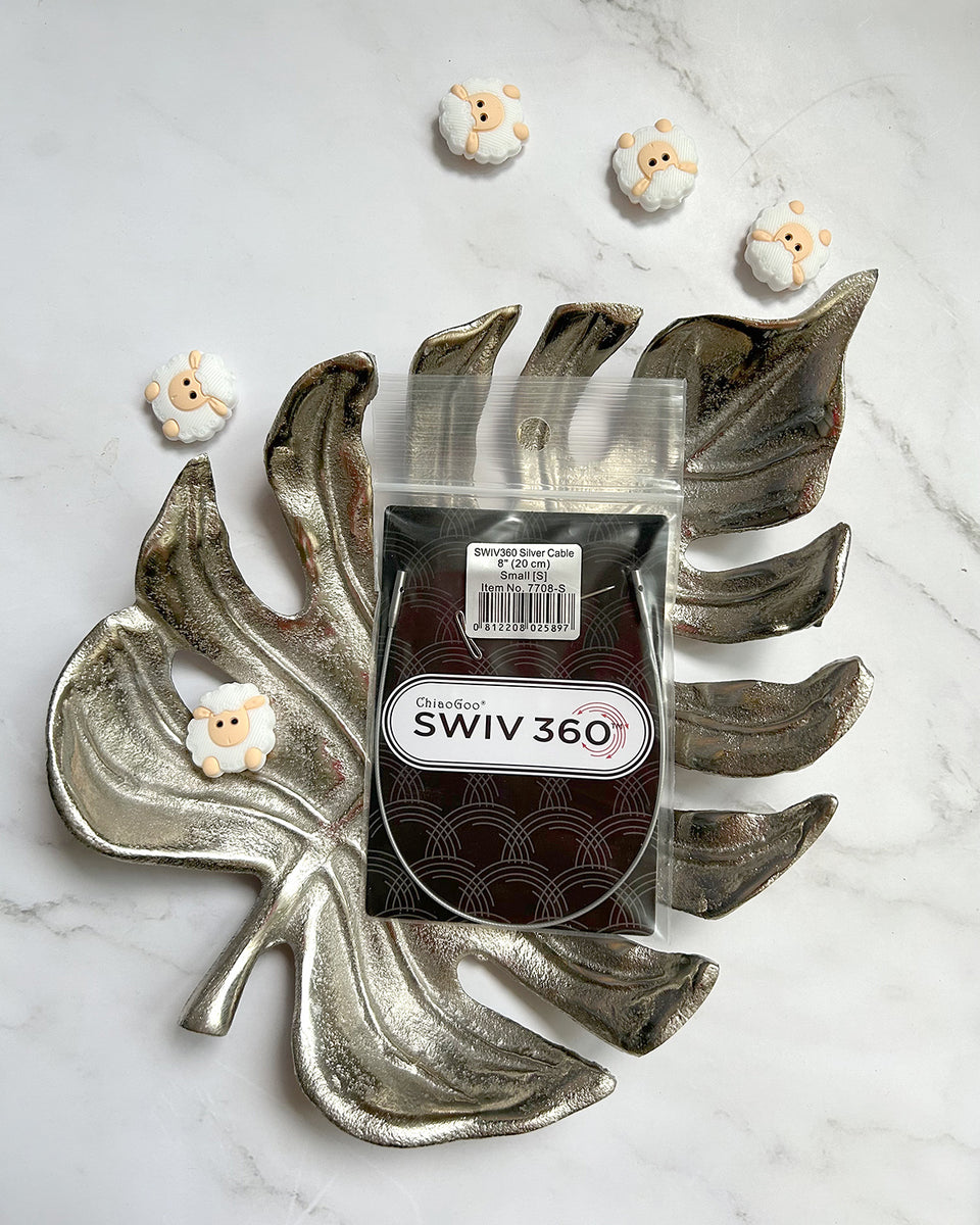 ChiaoGoo SWIV360 Silver kabel 5cm | Het Wolhuis ChiaoGoo SWIV360 Silver kabel 5cm | Het Wolhuis