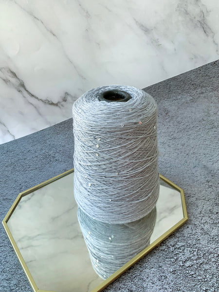 Paillettes Merino 100% wool | pearl grey