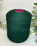 Art Textile Pailletten 100 % Wolle | Waldgrün