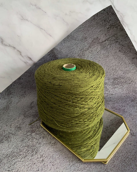 Slubby Green (Tweed) 100% wool | Avocado green