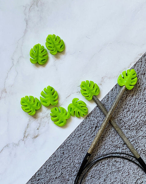 Knitting needle stoppers x2 | Monstera