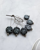 Stitch Markers Set "Azulejo" | NUMBERS & LETTERS | black