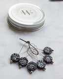 Stitch Markers Set "Azulejo" | NUMBERS & LETTERS | black