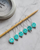 Stitch Markers Set "Azulejo" | NUMBERS & LETTERS | turquoise