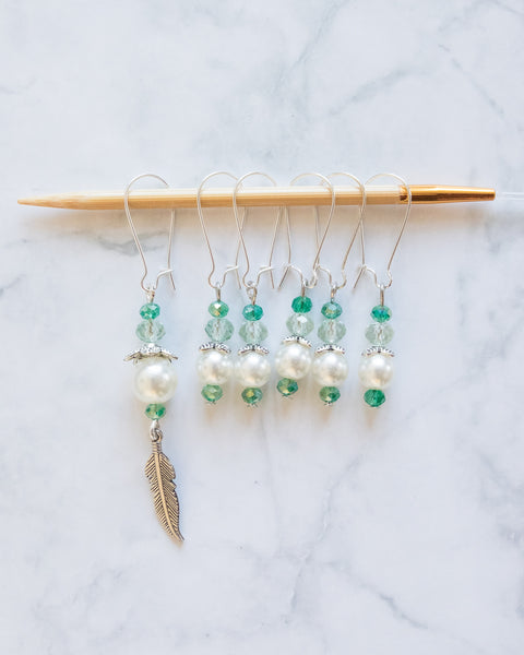 Stitch Markers Set of 6 | "Spring pearls"