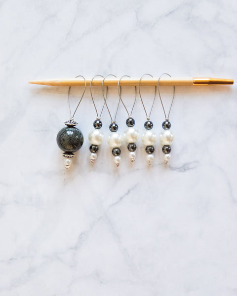 Stitch Markers Set of 6 | "Pearls"