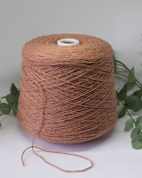 Bourette Silk Tweed | rust/orange-green