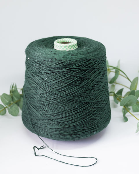 Paillettes 59% silk 41% cotton | emerald green
