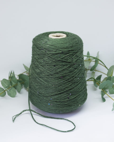 Paillettes 60% wool 20% cashmere 20% silk | forest green