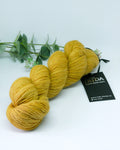 Naturally hand-dyed Sock Yarn 4-ply | Irida Design | Mustard yellow | 100g